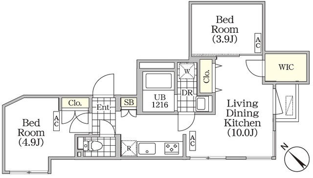 ＢＲＩＣＫ　ＲＥＳＩＤＥＮＣＥ　目黒本町 207号室の間取り図